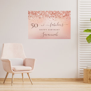 50 Fabelhaft Geburtstag rose-gold pink Poster