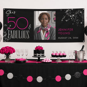 50 Fabelhaft Schwarze Pink Glam Funkelnde Geburtst Banner