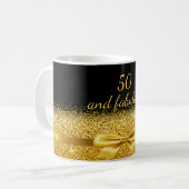 50 fabelhafte Chic Golden Bogen mit Funkeln auf sc Kaffeetasse (Vorderseite Links)