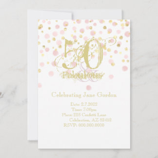 50 & fabelhafte Elegant zum Geburtstag Einladung