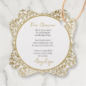 50 & fabelhafte Fiftieth Birthday Gold Swirl Blätt Geschenkanhänger (Rückseite)