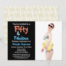 50 & fabelhafte Geburtstagsparty Einladung