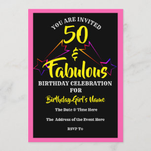 50 & fabelhafte Geburtstagsparty Einladung -