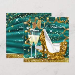 50 Fabelhafte Glitter Gold Jade Geburtstagseinladu Einladung