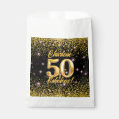 50 fabelhafte Gold Glitzer Pink Stars 50. Geburtst Geschenktütchen (Vorderseite)