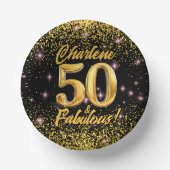 50 fabelhafte Gold Glitzer Pink Stars 50. Geburtst Pappteller (Vorderseite)