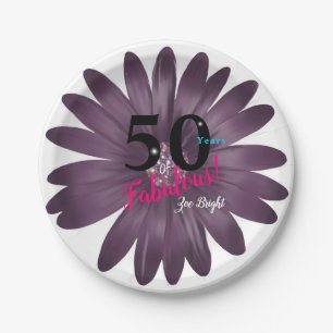 50 fabelhafte, lila Glitzer-Déisy, vielseitig Pappteller