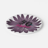 50 fabelhafte, lila Glitzer-Déisy, vielseitig Pappteller (Schrägansicht)