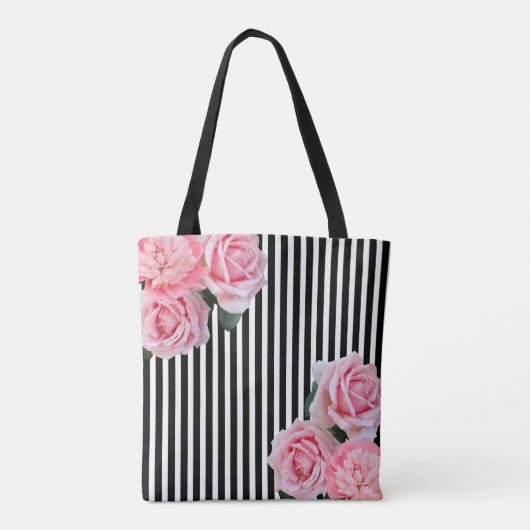 50 fabelhafte rosa Blumensträuße Schwarz-weiße Str Tasche (Rückseite)