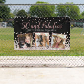 50 fabelhafte Rose Gold FotoCollage 50. Geburtstag Banner (Insitu)