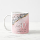 50 fabelhafte Rose Gold Glitzer Moderner Geburtsta Kaffeetasse (Links)