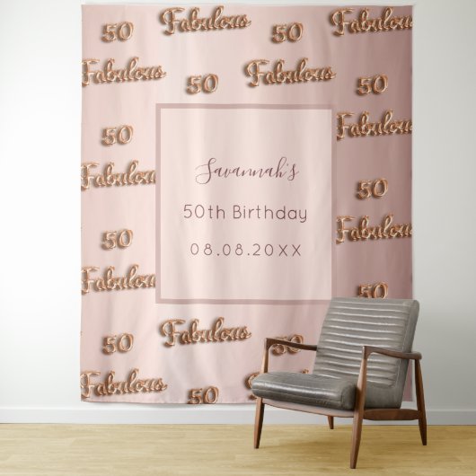 50 fabelhafte Rose Goldrot Wandteppich (Beispiel)