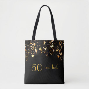 50 fabelhafte schwarze goldene Sterne Tasche