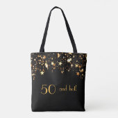 50 fabelhafte schwarze goldene Sterne Tasche (Rückseite)
