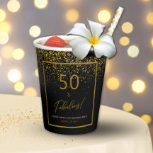 50 fabelhafter Birthday Gold Black Glitzer