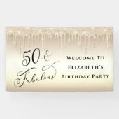 50 fabelhafter Gold Glitzer Geburtstag Banner (Horizontal)
