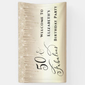 50 fabelhafter Gold Glitzer Geburtstag Banner (Vertikal)