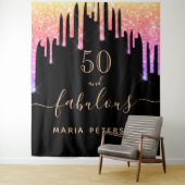 50 fabelhafter schwarz-rosa lila Glitzer zum Gebur Wandteppich (Beispiel)