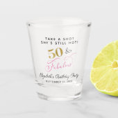 50 fabelhaftes 50. Geburtstag Pink Gold Gastgesche Schnapsglas (Vorderseite)