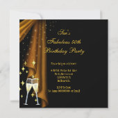 50 fabelhaftes & fantastisches Golden Champagne Pa Einladung (Rückseite)