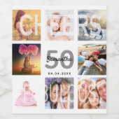 50 fabelhaftes Foto Collage White Party Weinetikett (Einzelnes Label)