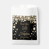 50 fabelhaftes schwarzes Gold Danke Geburtstag Geschenktütchen (Vorderseite)
