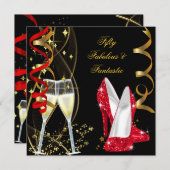50 fabelhaftes und fantastisches Rote Champagner P Einladung (Vorne/Hinten)