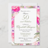 50 Fabelrosa Rose Chic Birthday Einladung (Vorderseite)