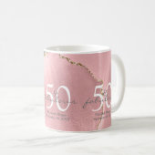 50 Fabelrosa Rose Gold Glitzer Geburtstag Kaffeetasse (VorderseiteRechts)