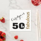 "50 & Fabulous" 3 Gold Glitzer 50. Geburtstag Serviette (Beispiel)