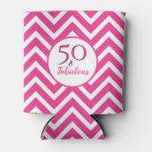 50 & Fabulous 50. Geburtstag Cerise Pink Zickzack Dosenkühler (Vorderseite)