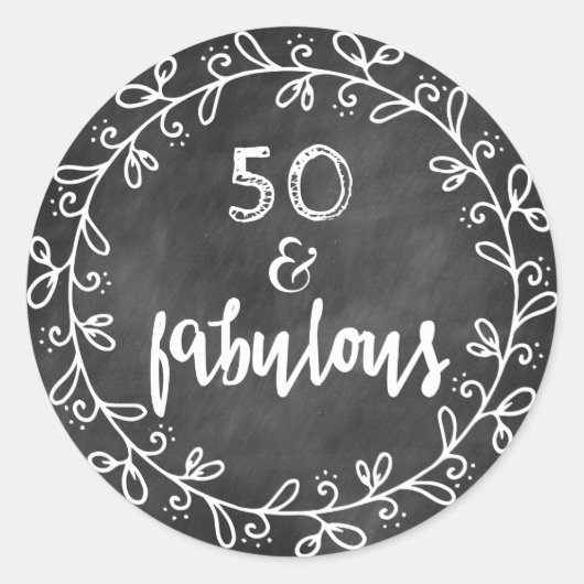 50 & Fabulous 50. Geburtstag Custom Stickers (Vorderseite)