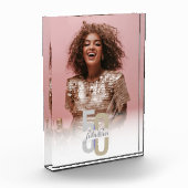 50 & Fabulous 50. Geburtstag Elegant Moderne Fotoblock (Links)