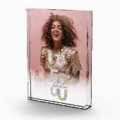 50 & Fabulous 50. Geburtstag Elegant Moderne Fotoblock (Rechts)