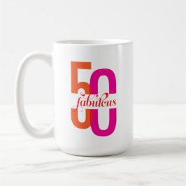 50 & Fabulous 50. Geburtstag farbenfroh Kaffeetasse
