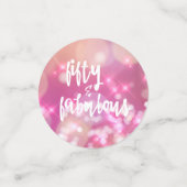 50 & Fabulous, 50. Geburtstag Pink Glamour Konfetti (Klein Vorderseite)