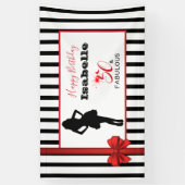 50 & FABULOUS 50. Geburtstag Schwarz/Weiß Streifen Banner (Vertikal)