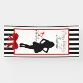 50 & FABULOUS 50. Geburtstag Schwarz/Weiß Streifen Banner (Horizontal)