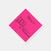 50 & Fabulous 50. Geburtstag Schwarzes Hot Pink Serviette (Ecke)