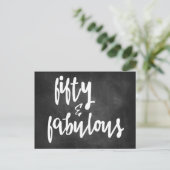 50 & Fabulous - 50. Geburtstagskarte Postkarte (Stehend Vorderseite)