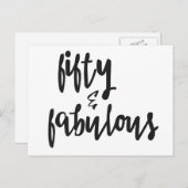 50 & Fabulous - 50. Geburtstagskarte Postkarte (Vorne/Hinten)