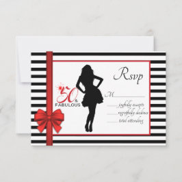 50 & FABULOUS 50. Geburtstagskarte RSVP Karte