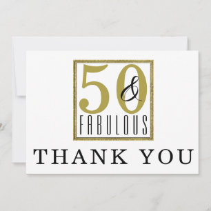 50 & Fabulous 50. Geburtstagsparty Danke Karte