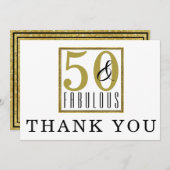 50 & Fabulous 50. Geburtstagsparty Danke Karte (Vorne/Hinten)