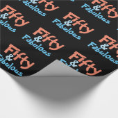 50 & Fabulous 50. Geburtstagsparty Geschenkpapier (Ecke)