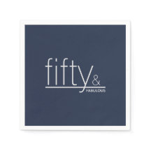 50 & FABULOUS! 50. Geburtstagsparty Modernes Navy