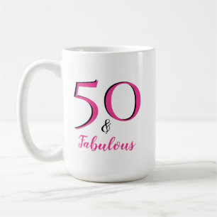 50 & Fabulous 50. Geburtstagsparty Pink & Black Kaffeetasse