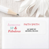 50 & Fabulous 50. Geburtstagsrücksendeadresse (Insitu)