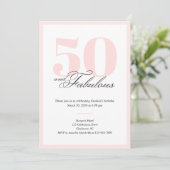 50 & Fabulous 50th Birthday Invitation Einladung (Stehend Vorderseite)
