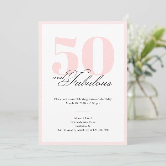 50 & Fabulous 50th Birthday Invitation Einladung